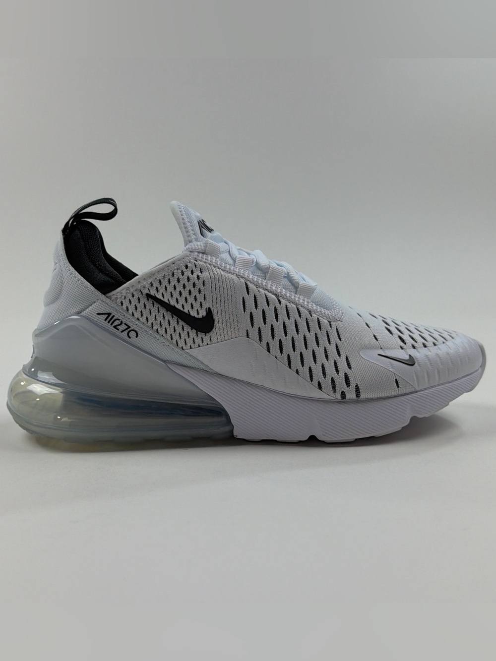 Nike Air Max 270 White Black Womens Shoes Sneakers Athletic Casual AH6789-100